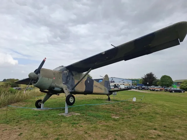Aircraft on display inside the Army Flying Museum