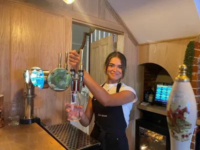 Draft beer being served at the Cocky Anchor