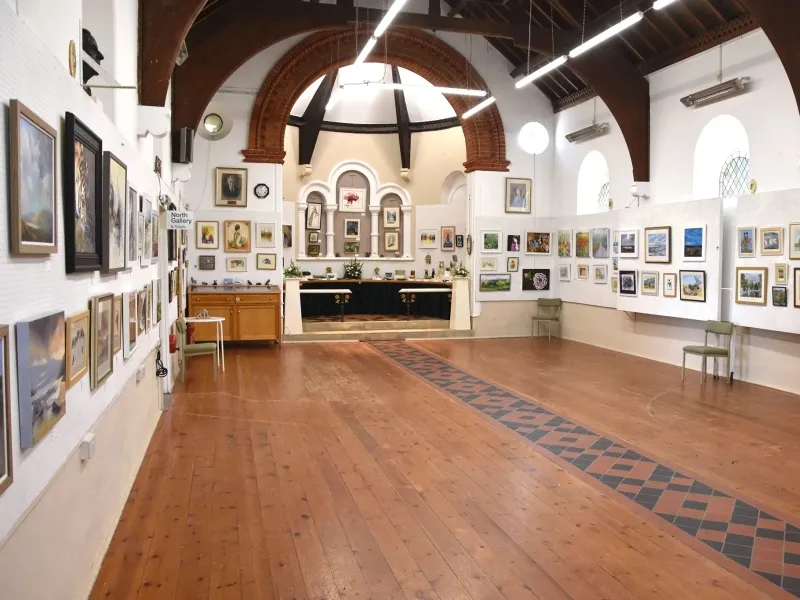 Artwork on display during an exhibition at Romsey Art Group's Mountbatten Gallery