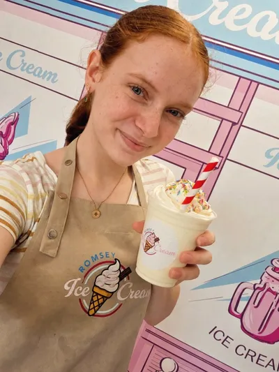Scarlett Roche, owner of Romsey Ice Cream & Coffee Bar
